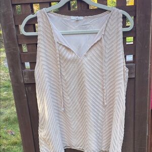 Maurices Cream Textured Sleeveless Blouse